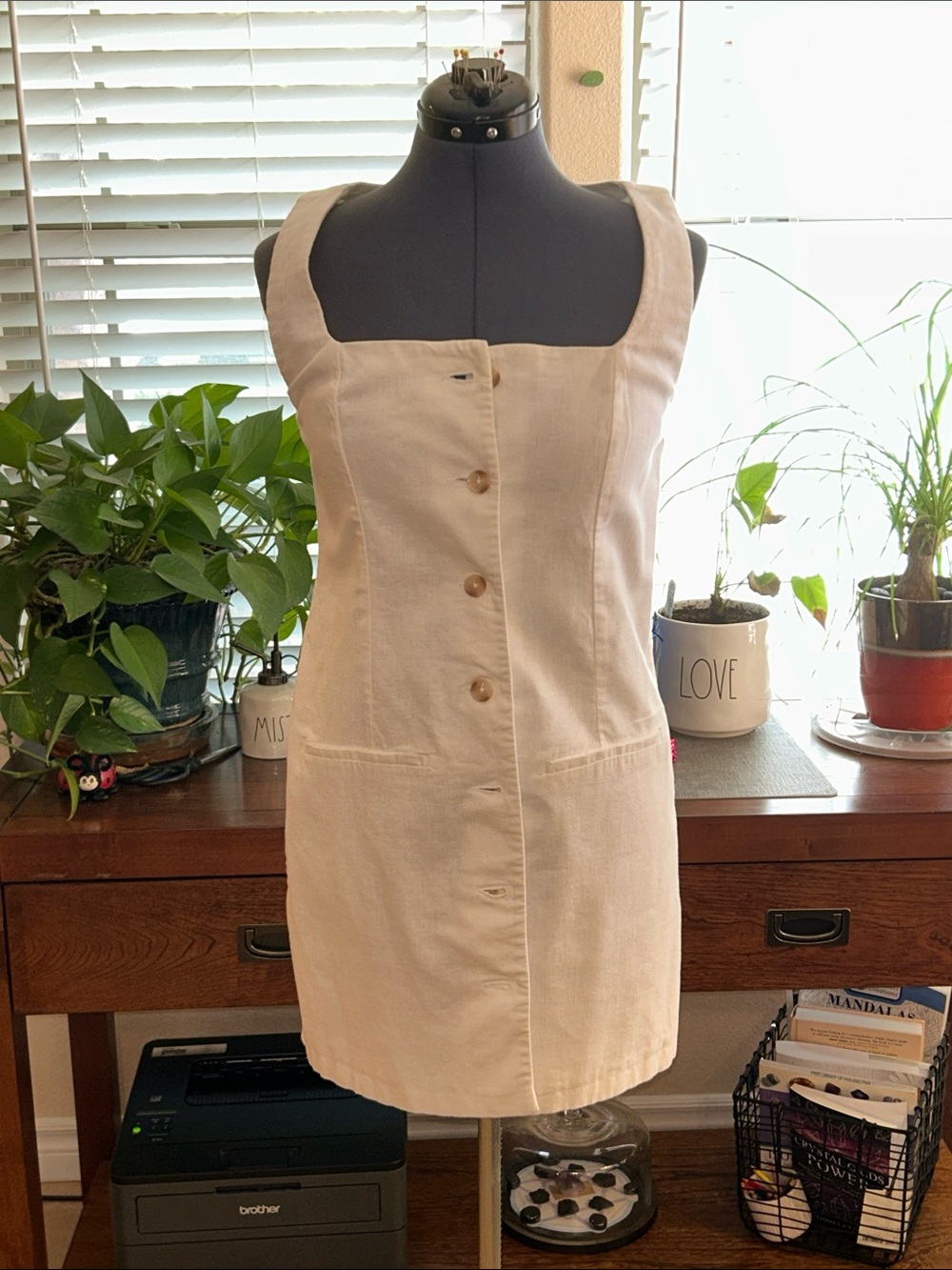 Abercrombie & Fitch White Button-Front Mini Dress